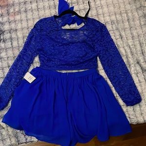 B. smart royal blue 2 piece dress size 11